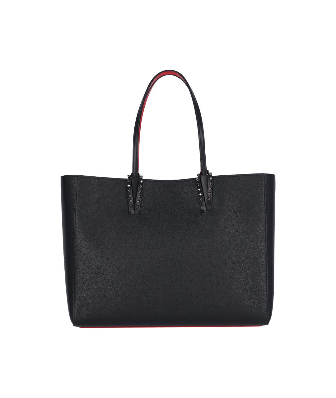 CHRISTIAN LOUBOUTIN Черная кожаная сумка тоут, фото 3