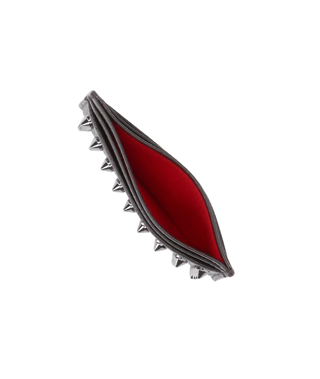 CHRISTIAN LOUBOUTIN Коричневый кожаный кардхолдер, фото 3