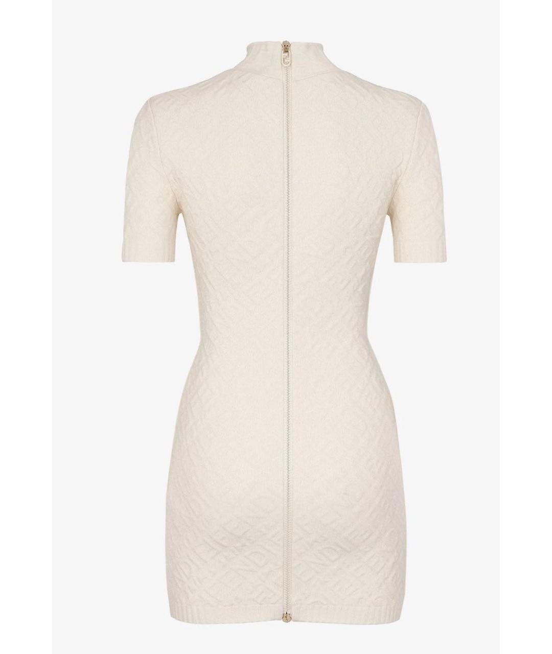 FENDI Белое вискозное повседневное платье, фото 3