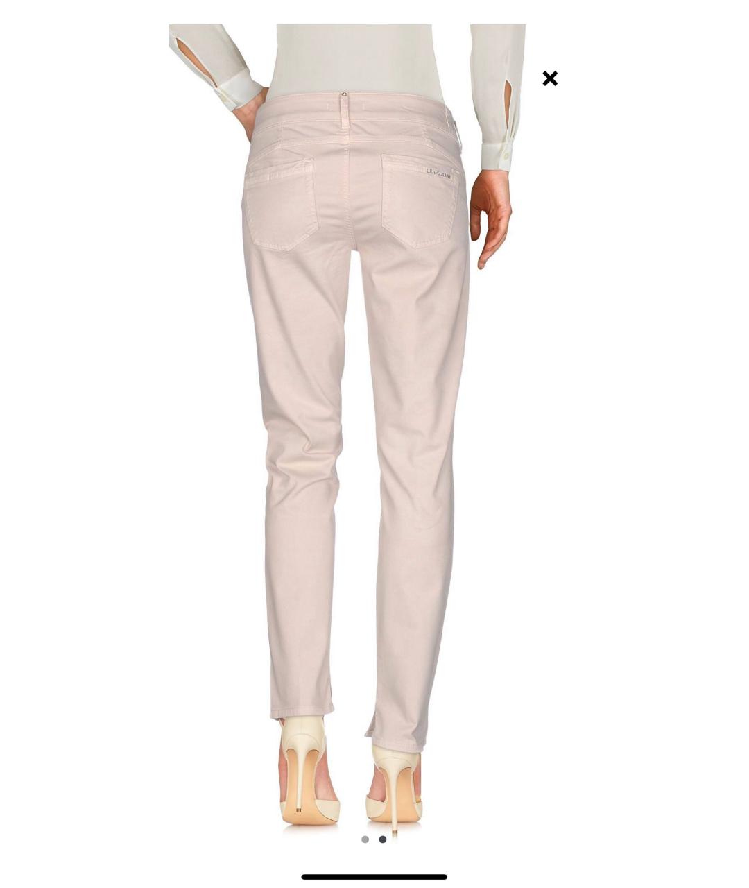 LIU JO Бежевые хлопко-эластановые джинсы слим, фото 3