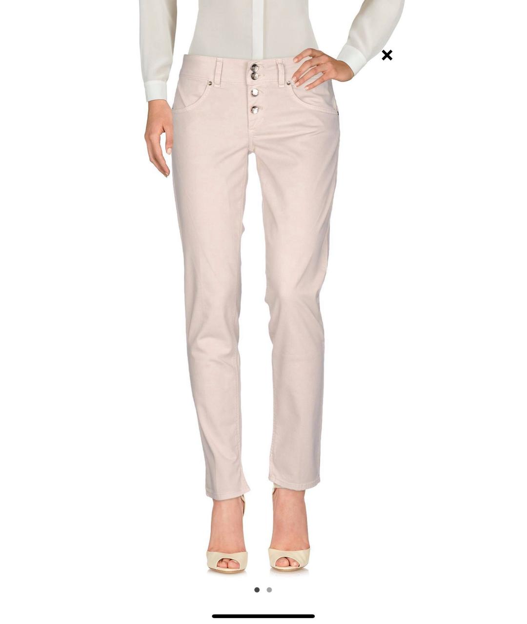 LIU JO Бежевые хлопко-эластановые джинсы слим, фото 2