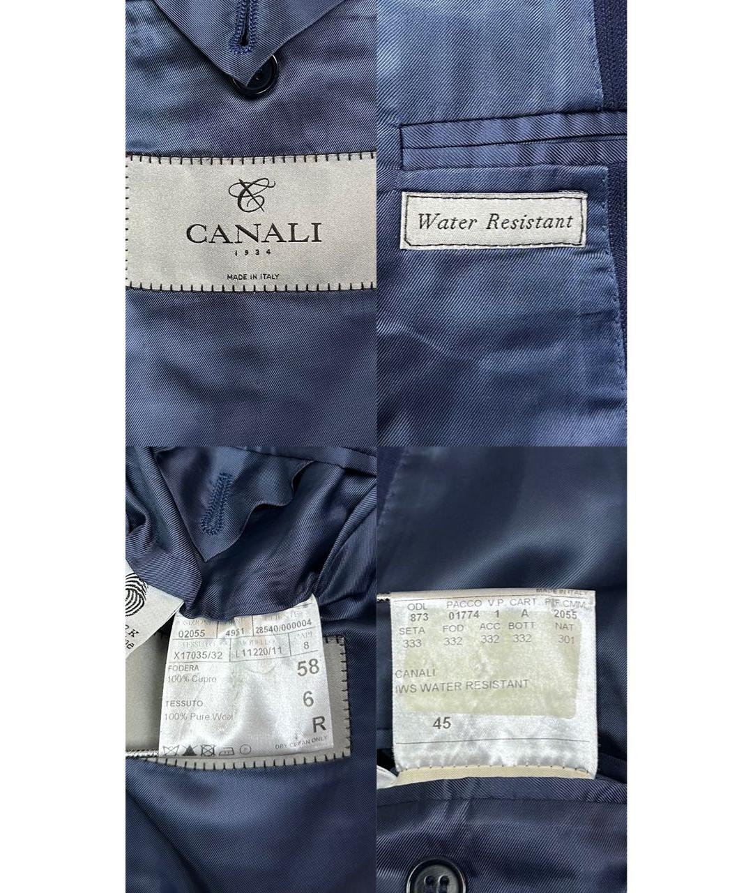 CANALI Темно-синий шерстяной пиджак, фото 7