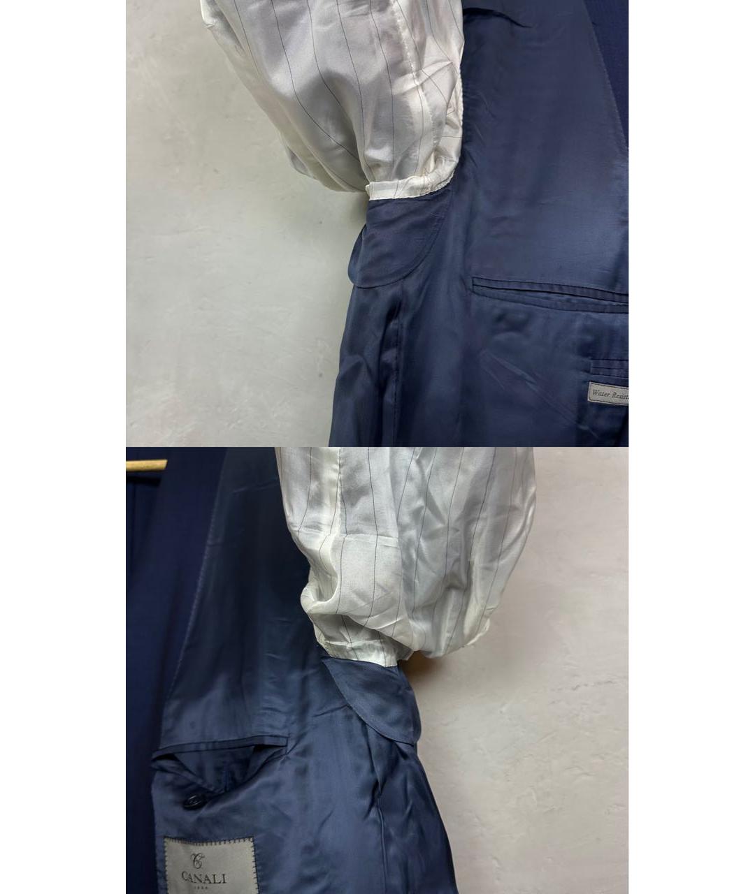 CANALI Темно-синий шерстяной пиджак, фото 8