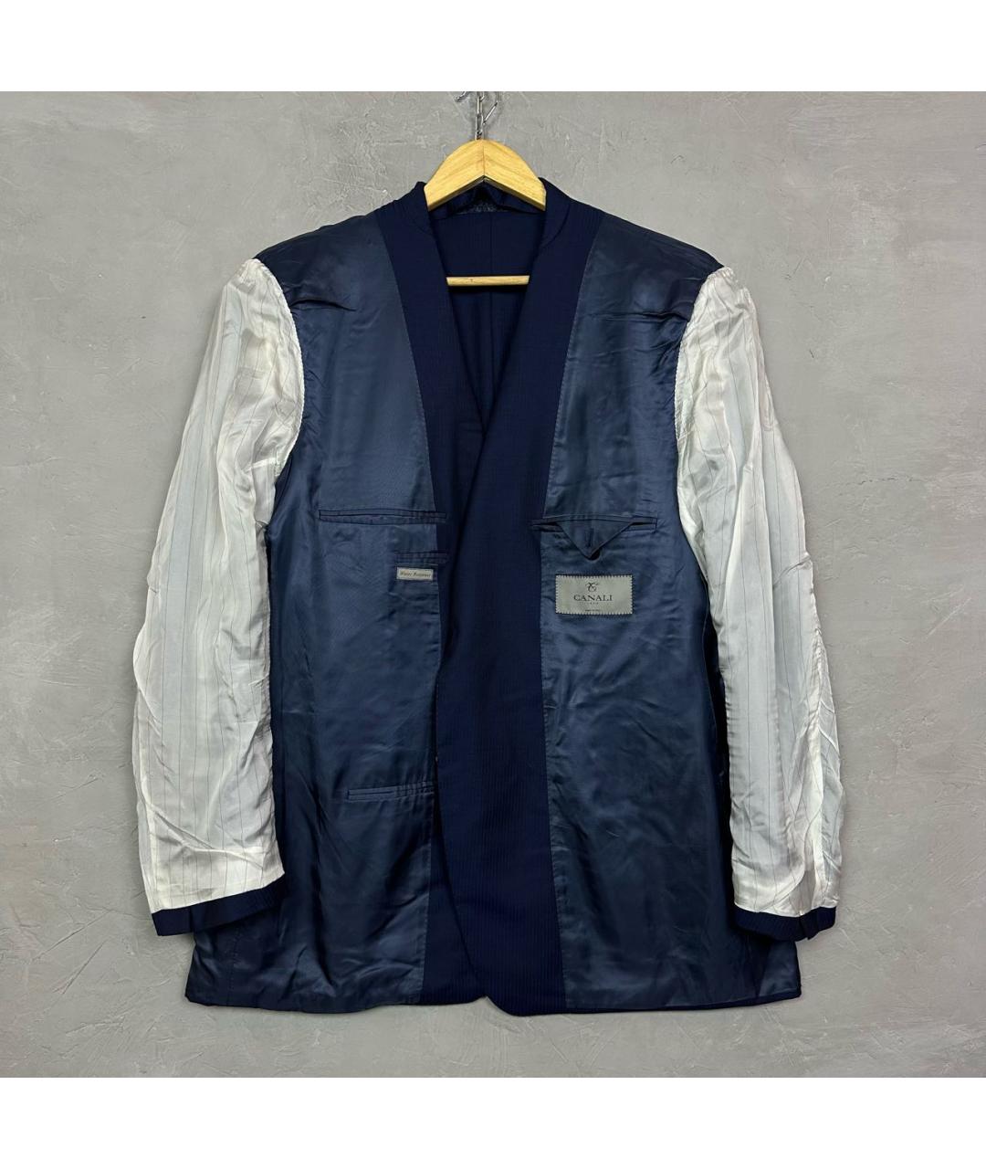 CANALI Темно-синий шерстяной пиджак, фото 5