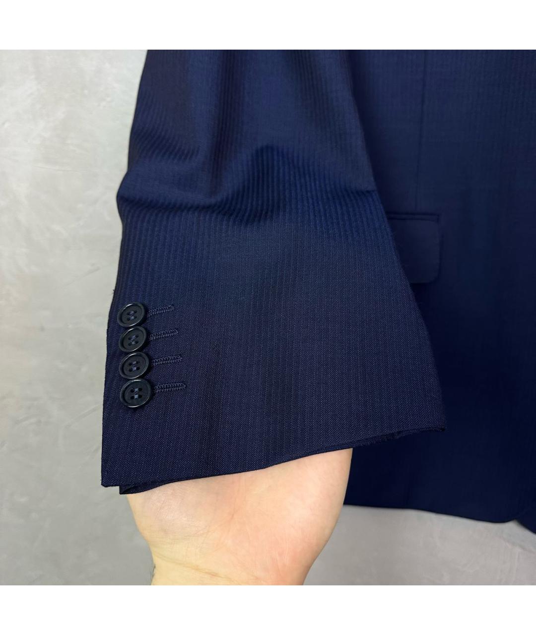 CANALI Темно-синий шерстяной пиджак, фото 4