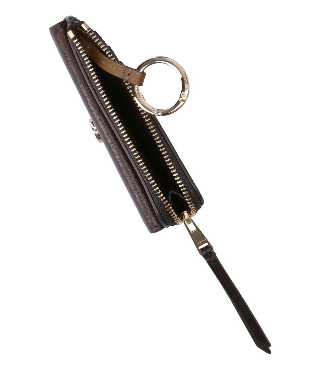 TORY BURCH Коричневый кожаный кардхолдер, фото 4