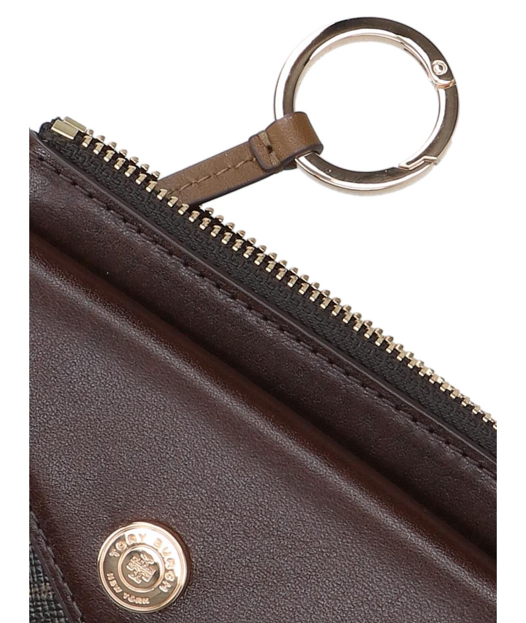 TORY BURCH Коричневый кожаный кардхолдер, фото 5