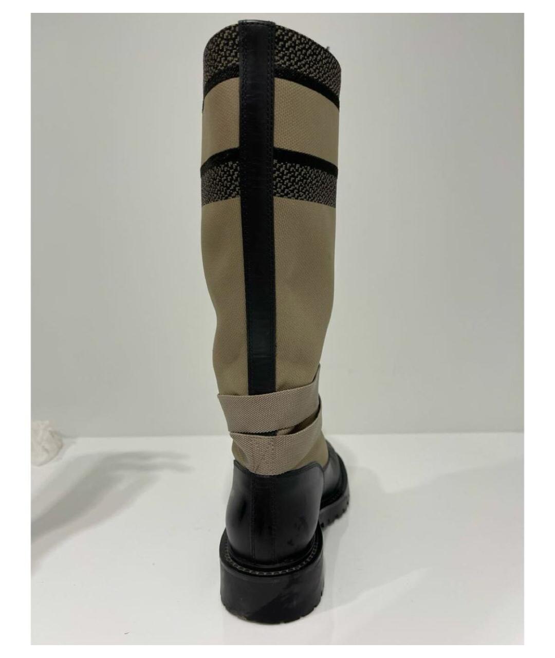 CHRISTIAN DIOR Бежевые кожаные сапоги, фото 3