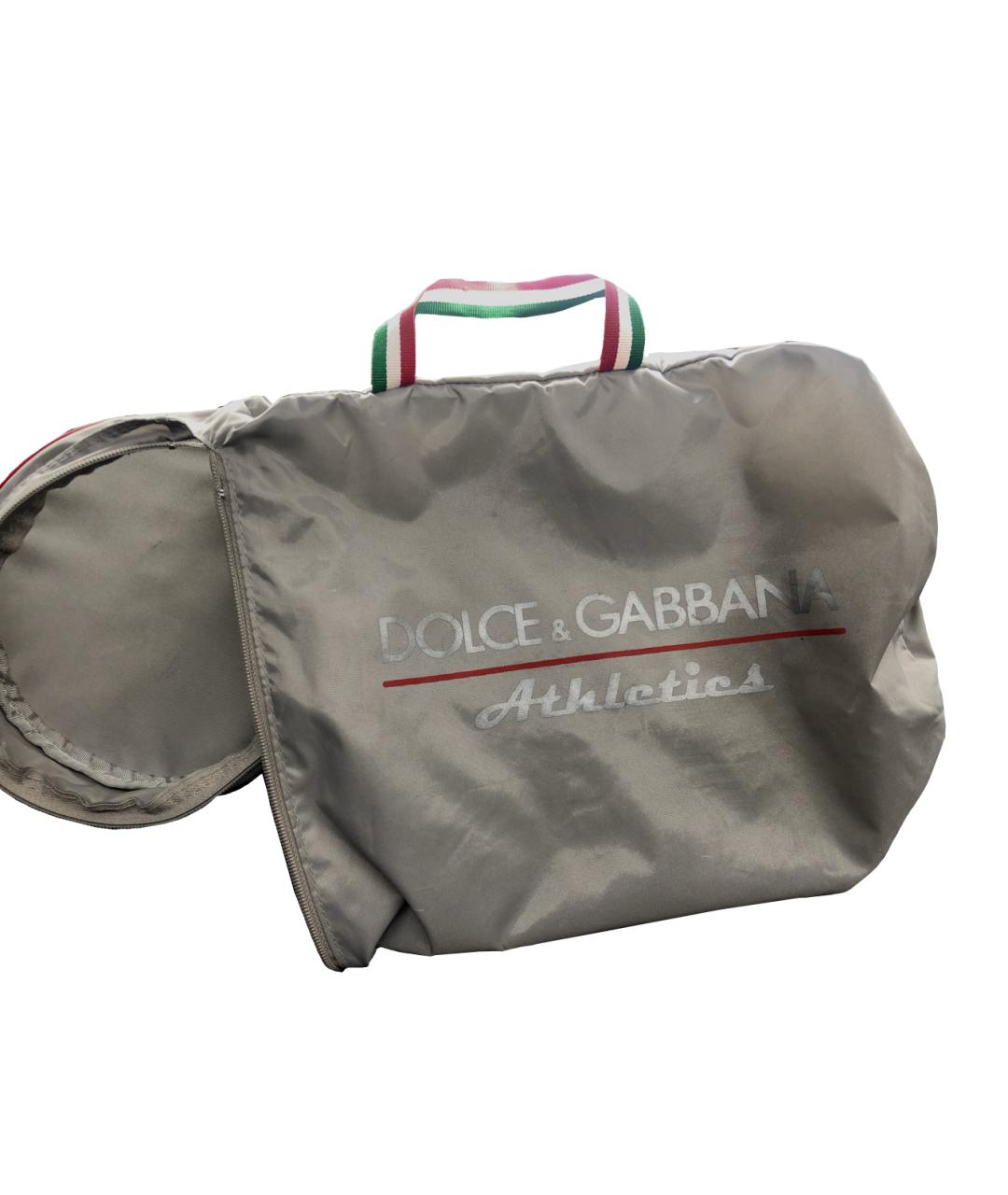 DOLCE&GABBANA Золотые текстильные низкие кроссовки / кеды, фото 7