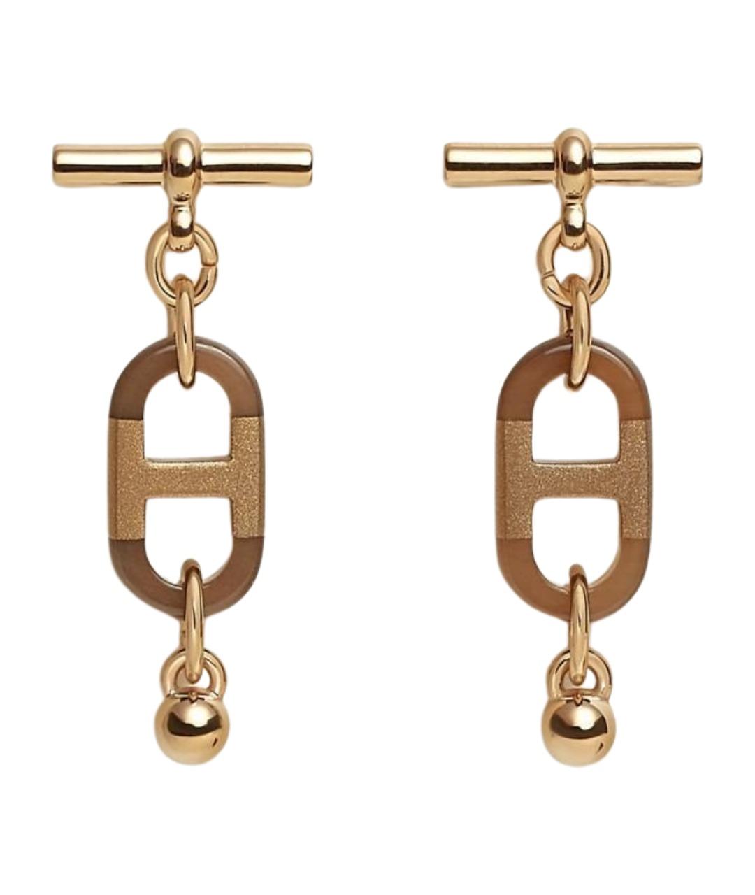 HERMES Золотые металлические серьги, фото 1