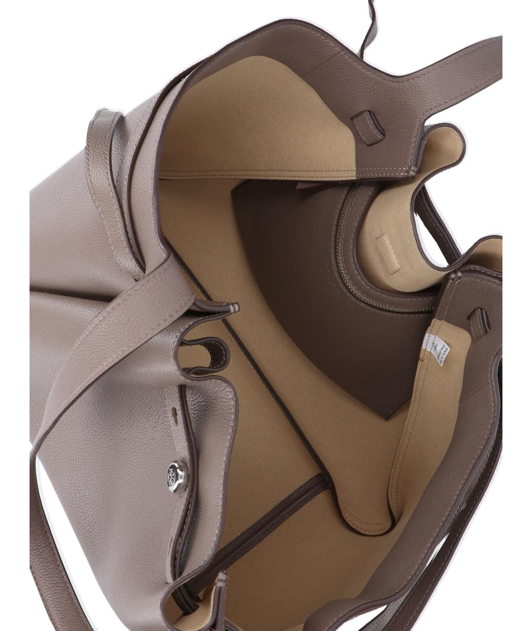 TORY BURCH Коричневая кожаная сумка тоут, фото 4