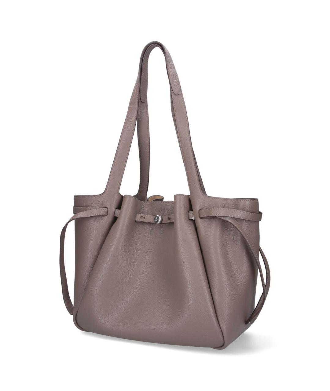 TORY BURCH Коричневая кожаная сумка тоут, фото 2