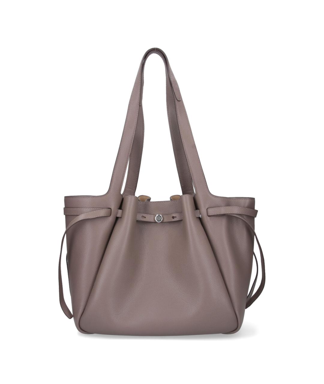 TORY BURCH Коричневая кожаная сумка тоут, фото 1