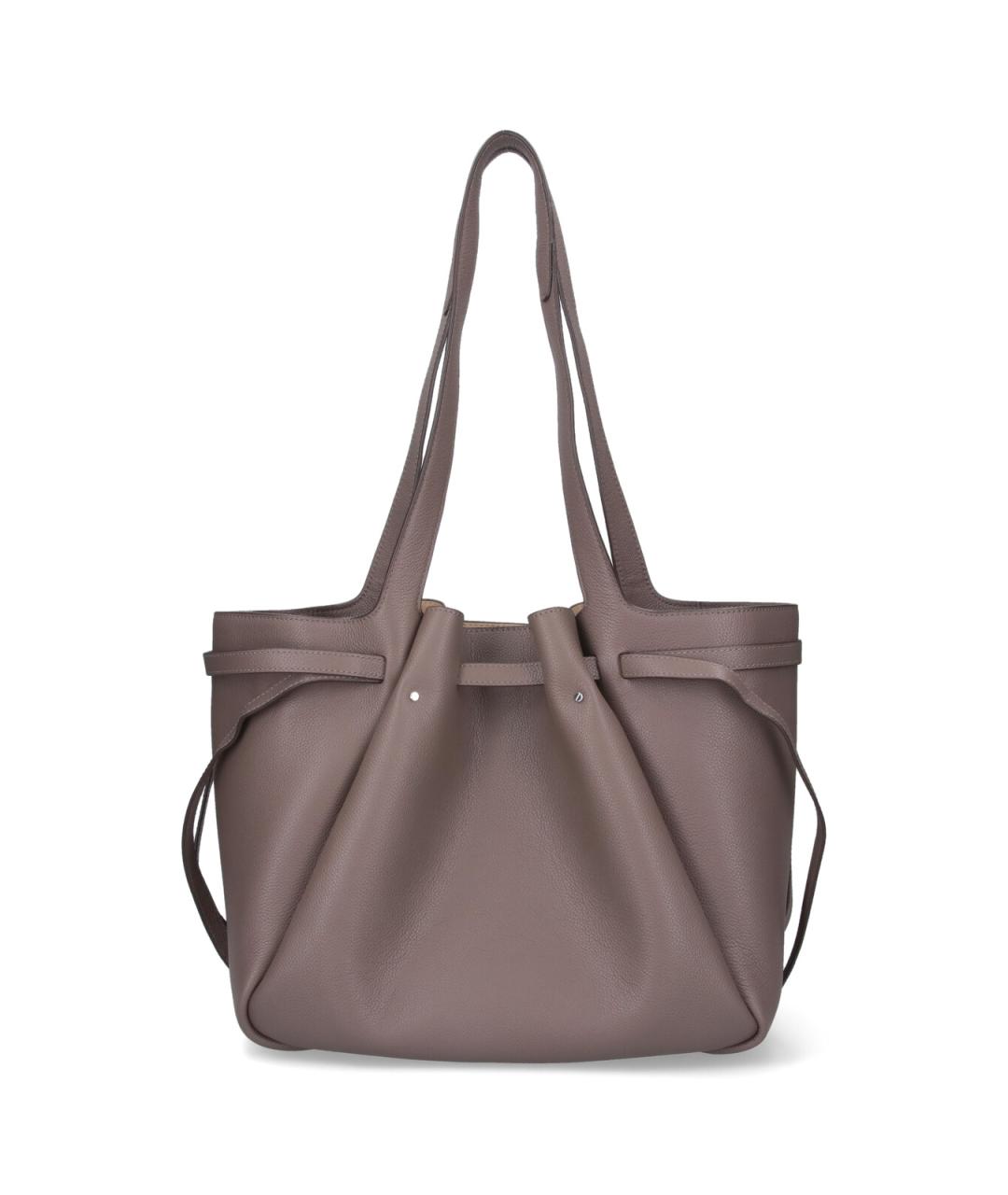 TORY BURCH Коричневая кожаная сумка тоут, фото 3