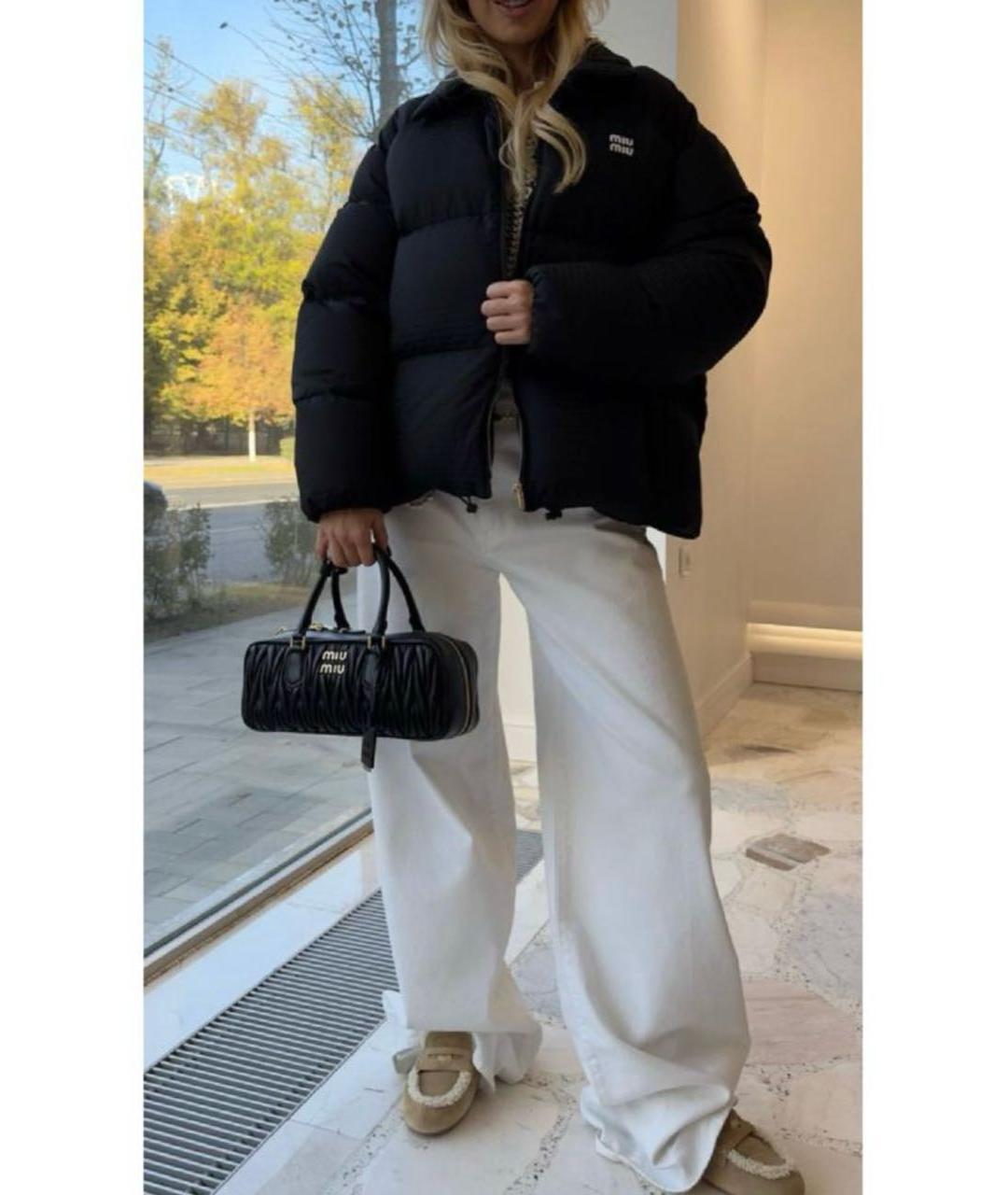 MIU MIU Черный полиэстеровый пуховик, фото 5