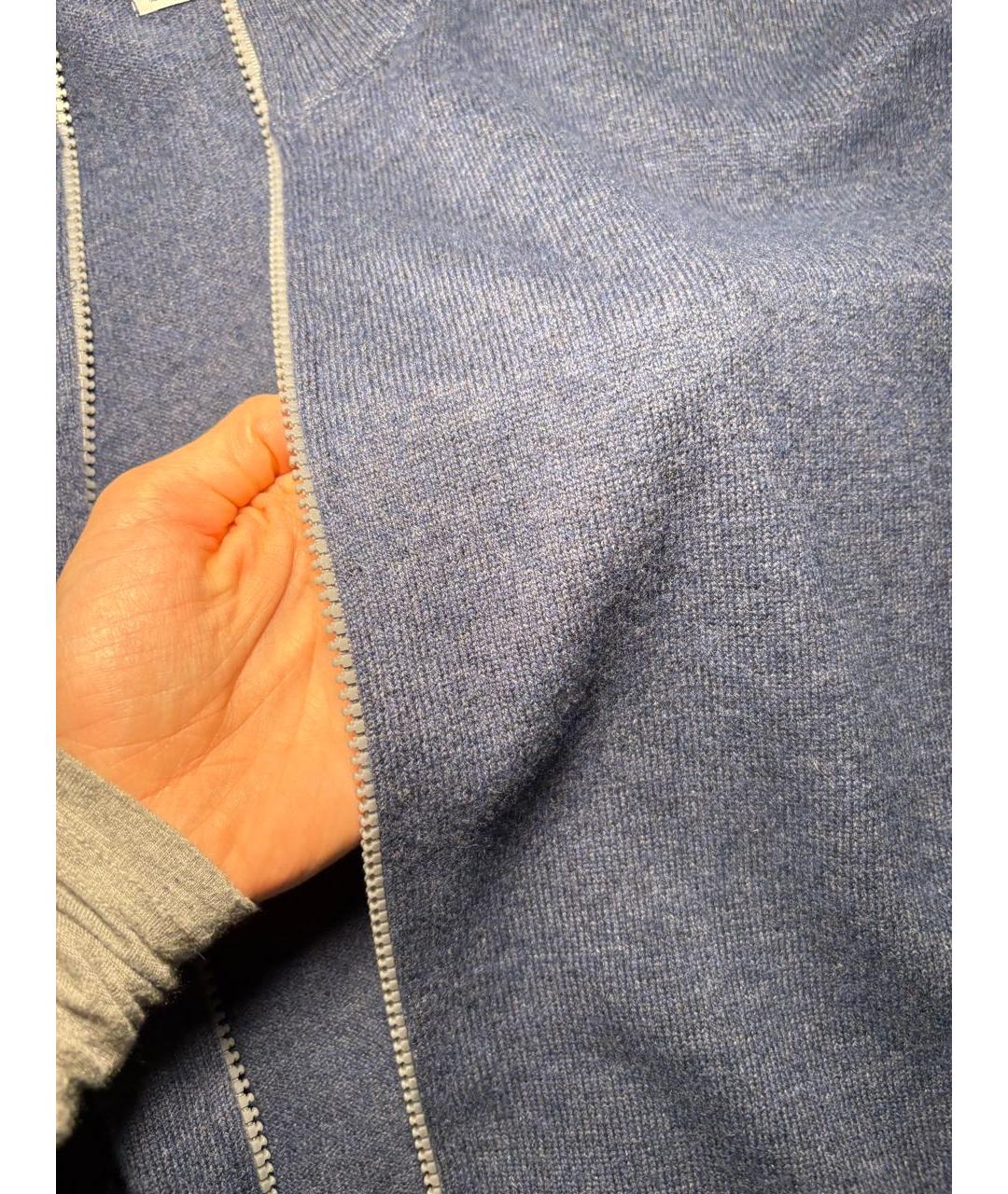 BRUNELLO CUCINELLI Синий кашемировый кардиган, фото 7