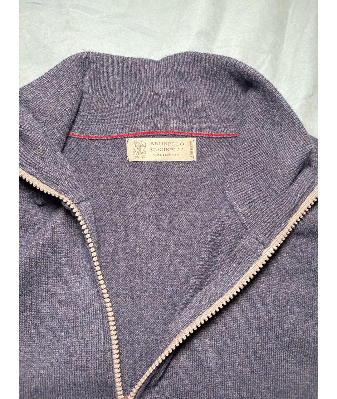 BRUNELLO CUCINELLI Синий кашемировый кардиган, фото 3