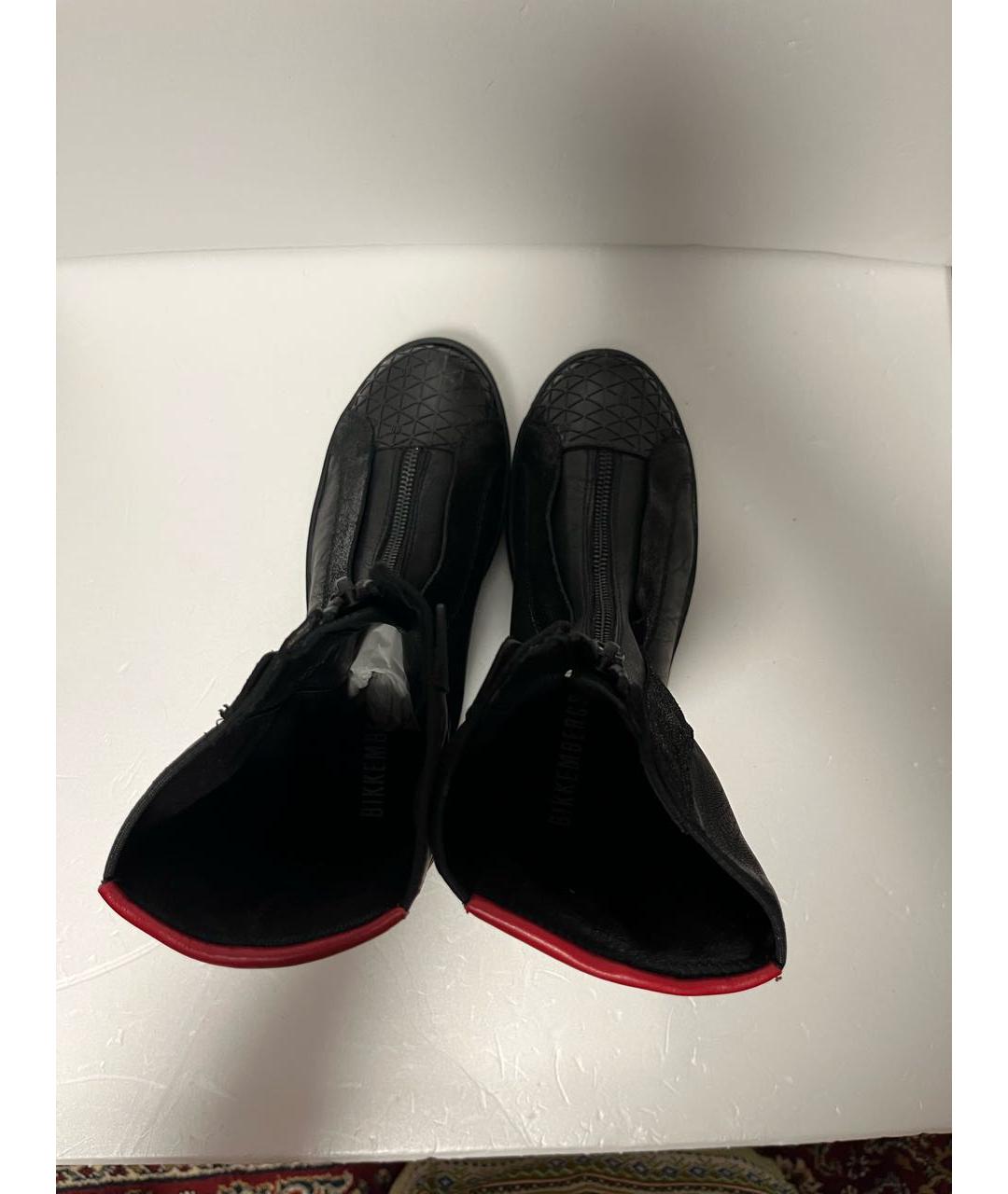 BIKKEMBERGS Черные кожаные полусапоги, фото 3