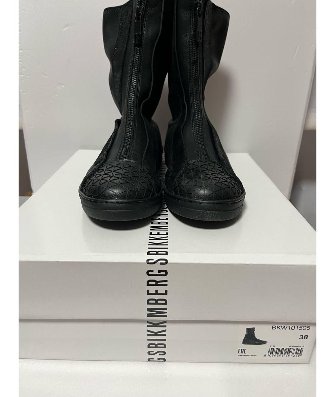 BIKKEMBERGS Черные кожаные полусапоги, фото 6