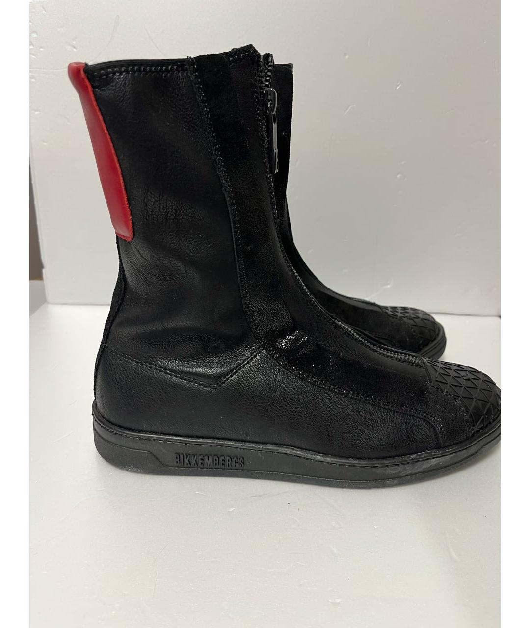 BIKKEMBERGS Черные кожаные полусапоги, фото 7