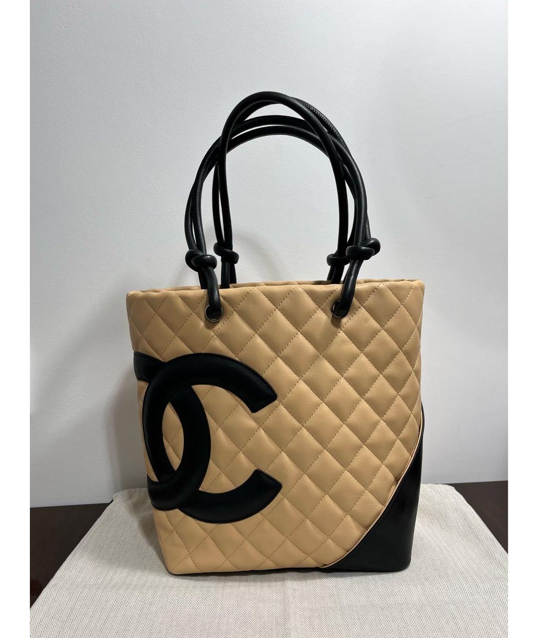 CHANEL Бежевая кожаная сумка тоут, фото 2