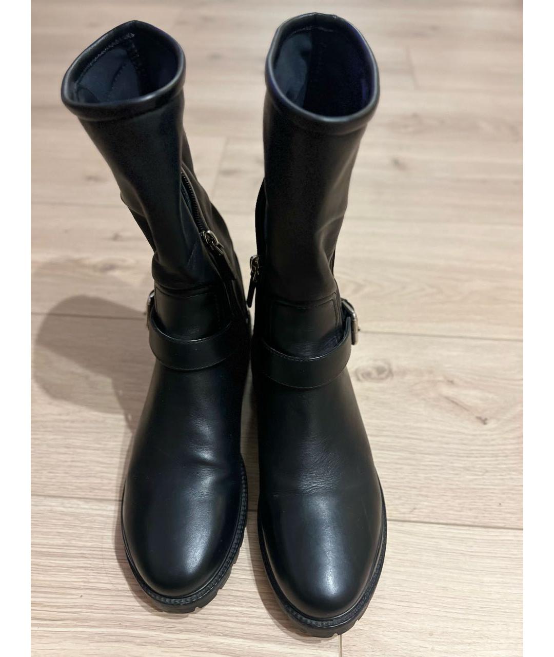 CHRISTIAN DIOR Черные кожаные полусапоги, фото 2