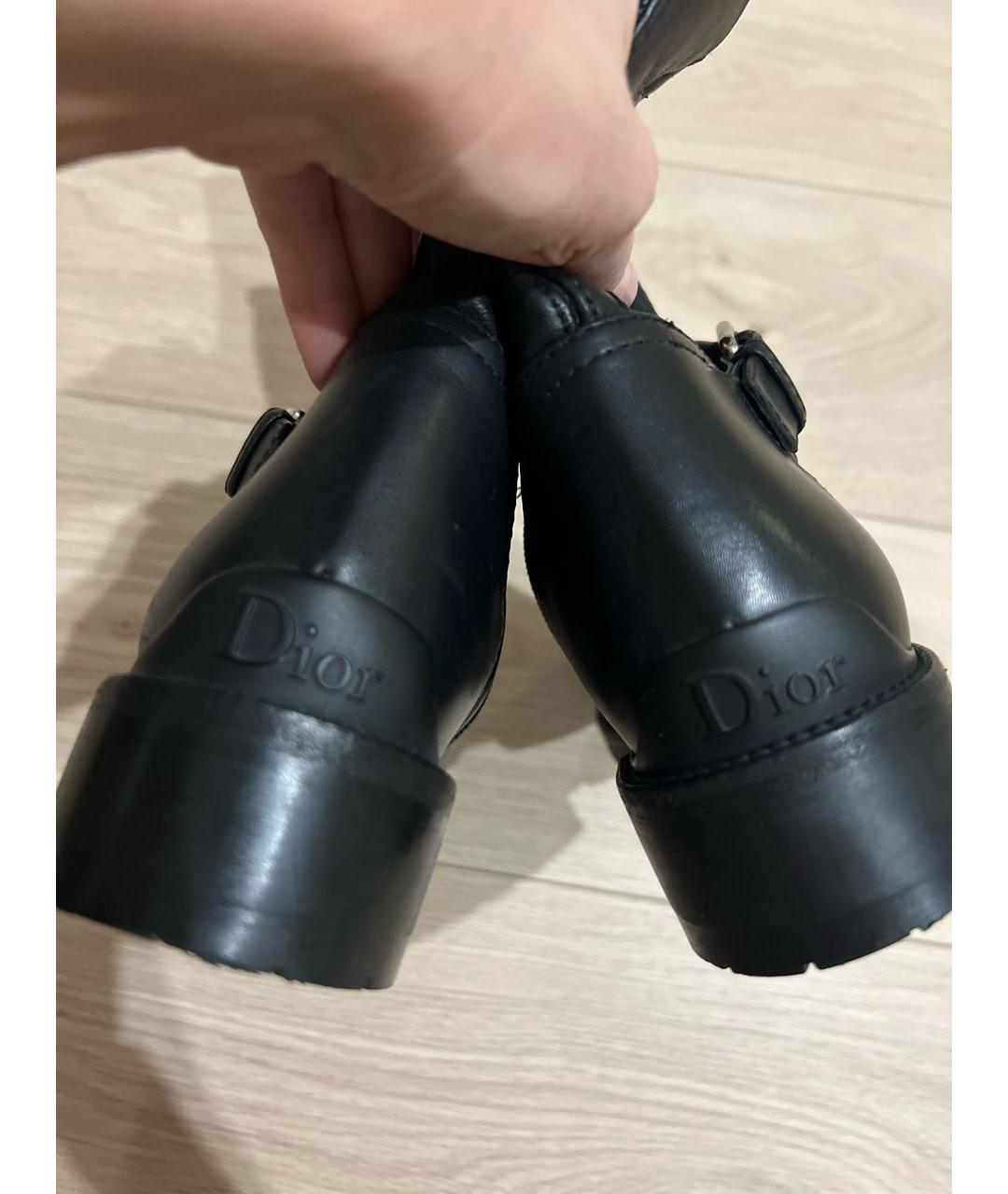 CHRISTIAN DIOR Черные кожаные полусапоги, фото 4