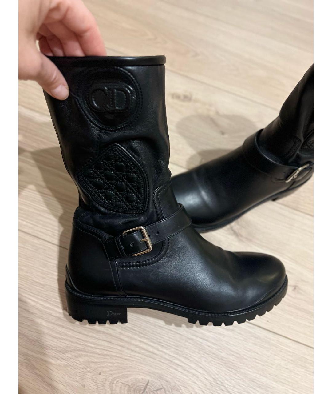 CHRISTIAN DIOR Черные кожаные полусапоги, фото 8