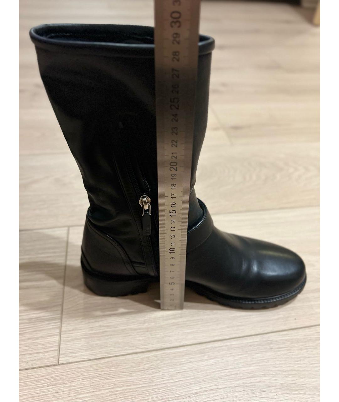 CHRISTIAN DIOR Черные кожаные полусапоги, фото 5