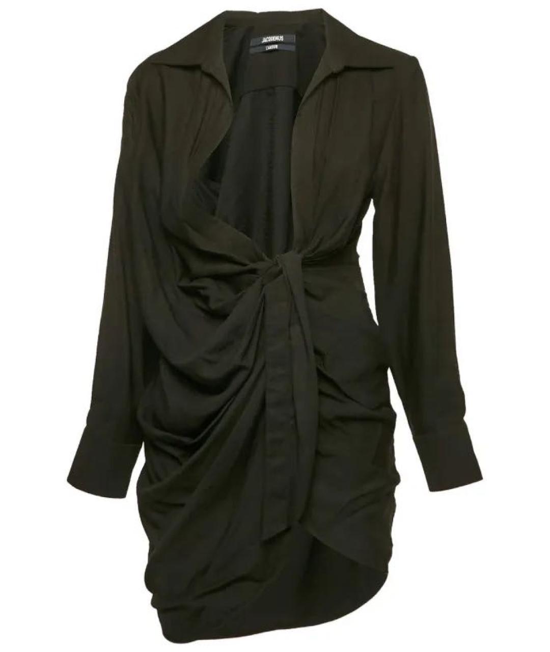 JACQUEMUS Черное льняное повседневное платье, фото 1