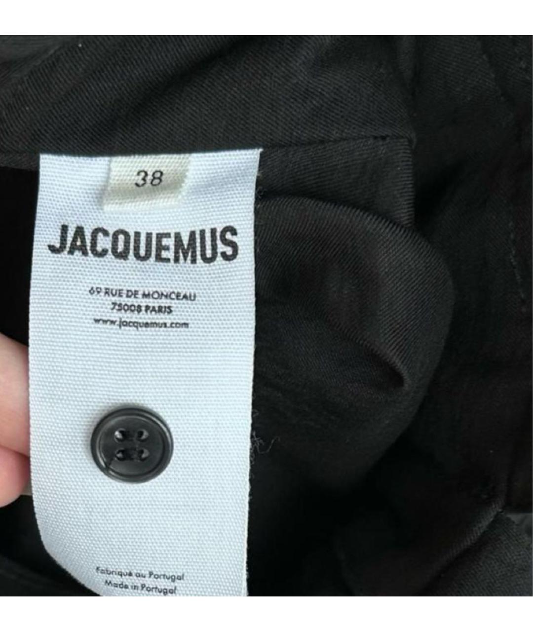 JACQUEMUS Черное льняное повседневное платье, фото 5