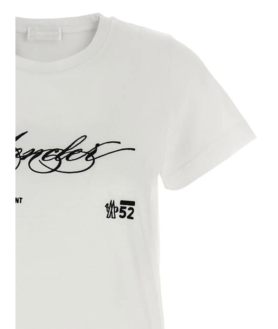 MONCLER Белая хлопковая футболка, фото 3