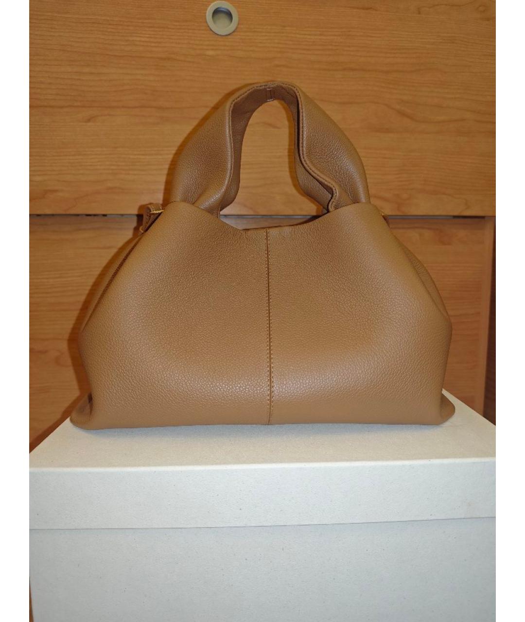 POLENE Оранжевая кожаная сумка через плечо, фото 3