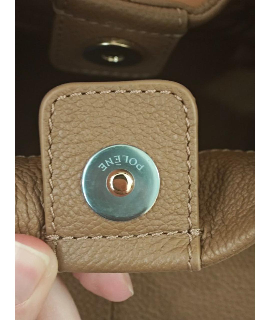 POLENE Оранжевая кожаная сумка через плечо, фото 7