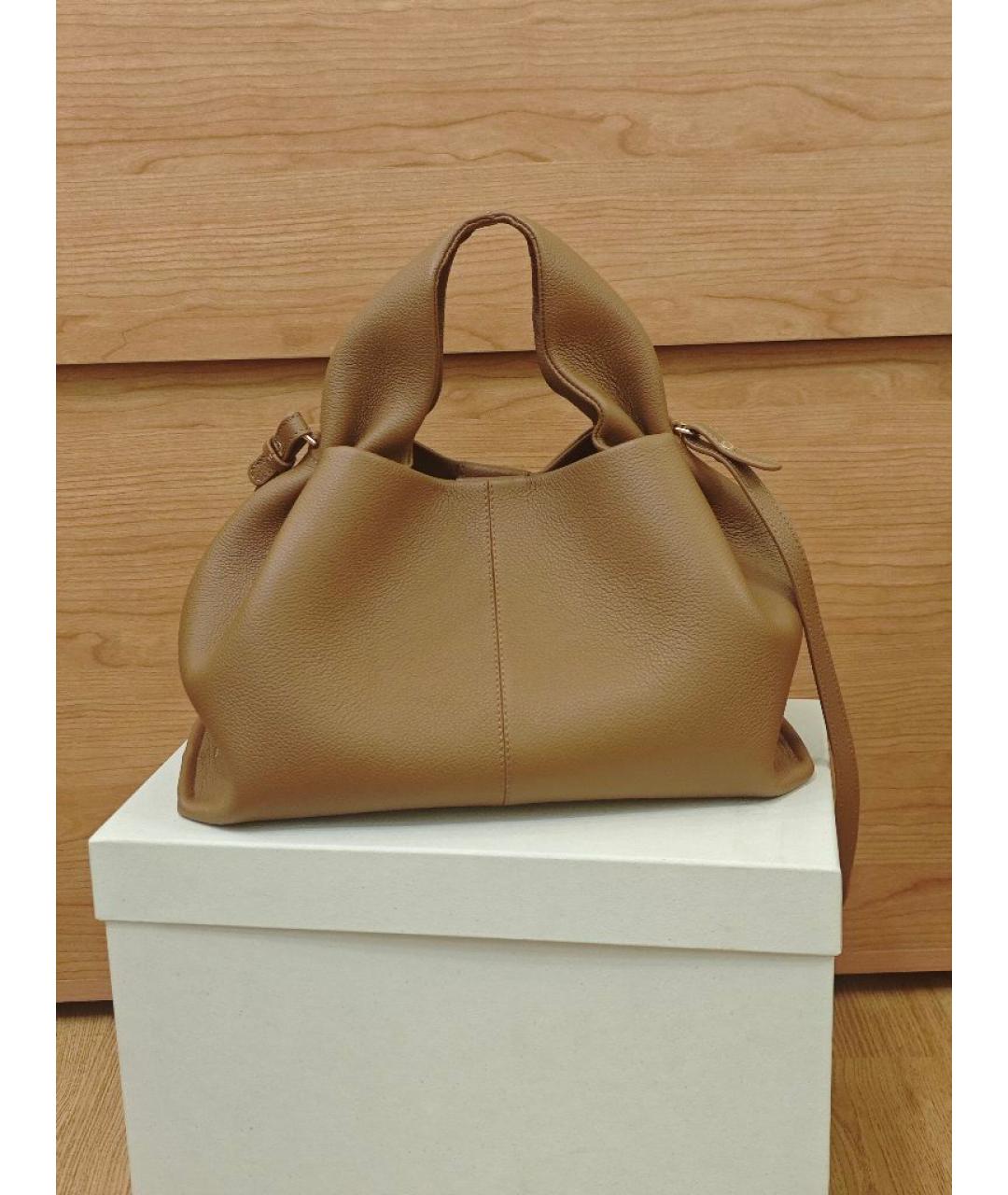 POLENE Оранжевая кожаная сумка через плечо, фото 2