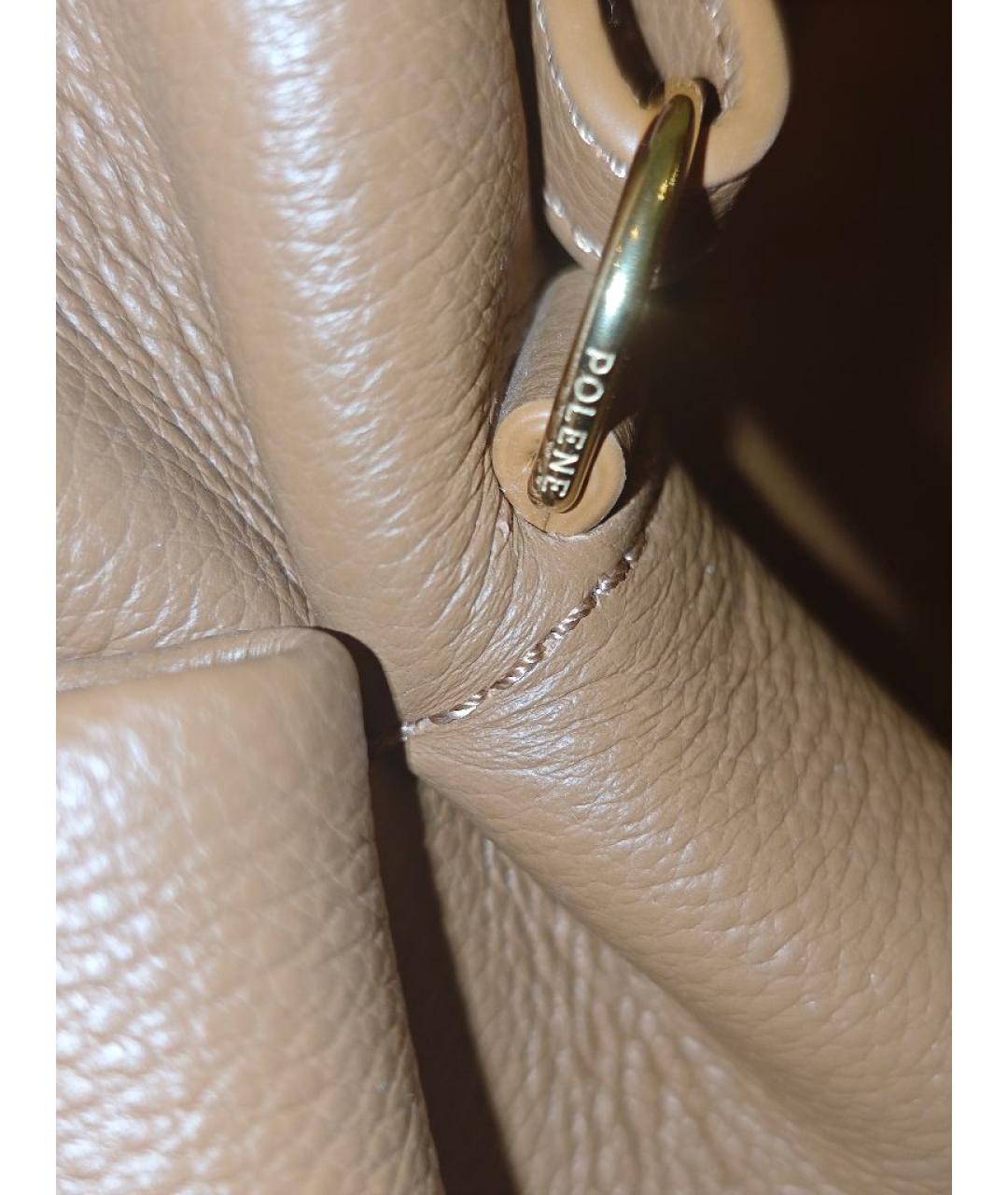 POLENE Оранжевая кожаная сумка через плечо, фото 5