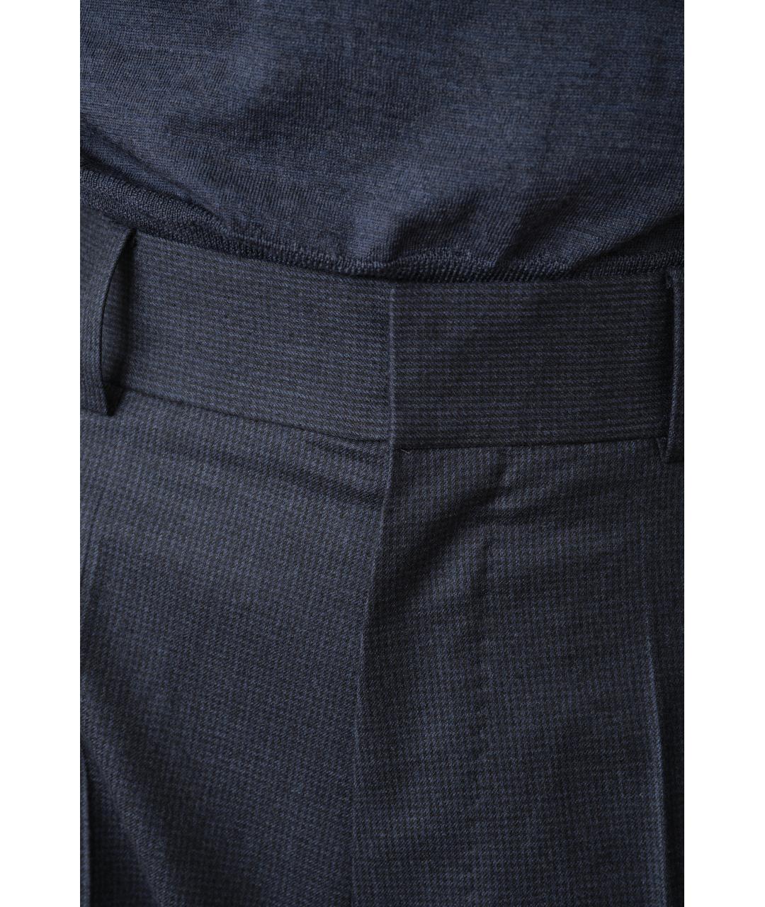 PETAR PETROV Темно-синие шерстяные прямые брюки, фото 6