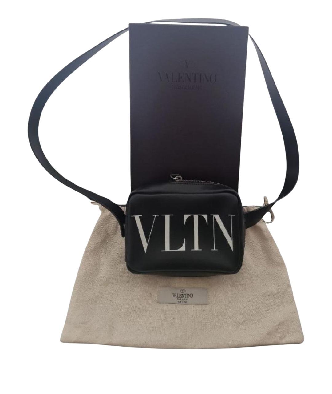 VALENTINO Черная кожаная сумка на плечо, фото 7