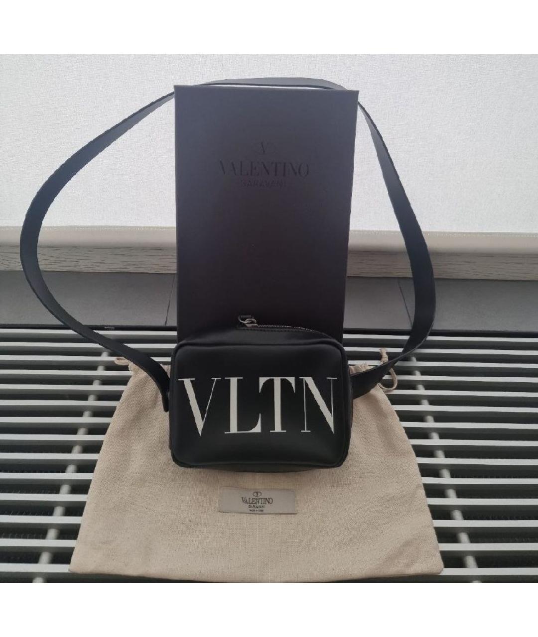 VALENTINO Черная кожаная сумка на плечо, фото 6