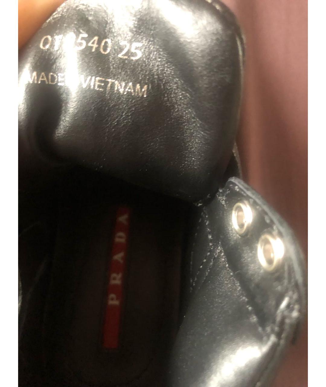 PRADA Черные кожаные кеды, фото 6