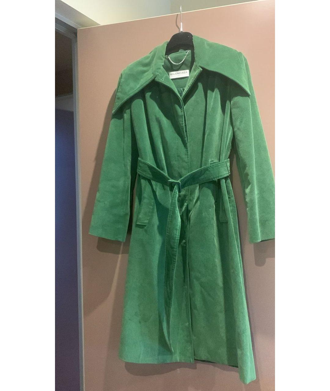 BALENCIAGA Зеленые хлопковое пальто, фото 6