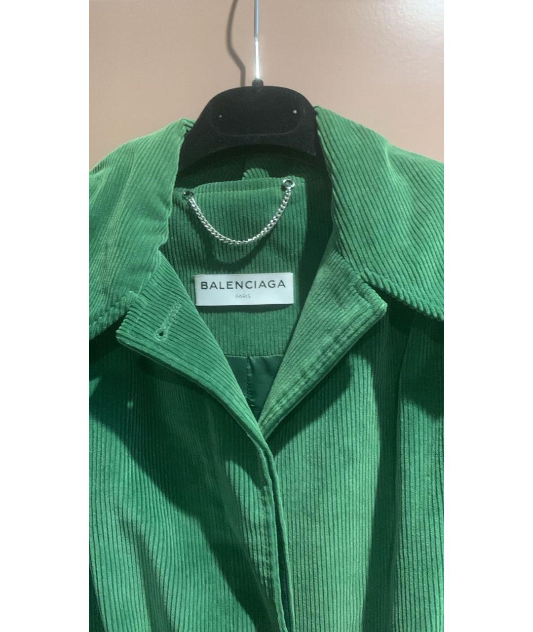 BALENCIAGA Зеленые хлопковое пальто, фото 3