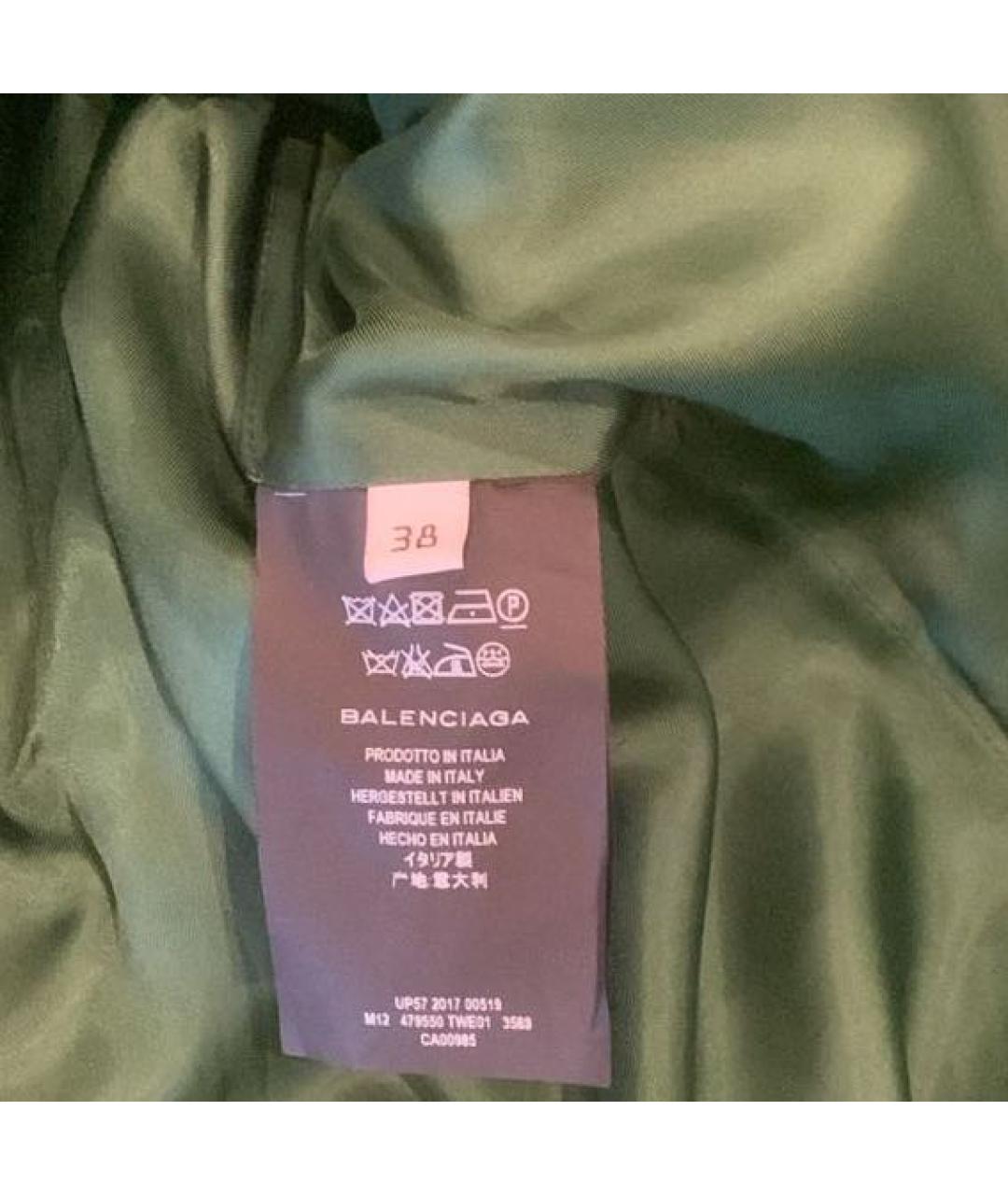 BALENCIAGA Зеленые хлопковое пальто, фото 5