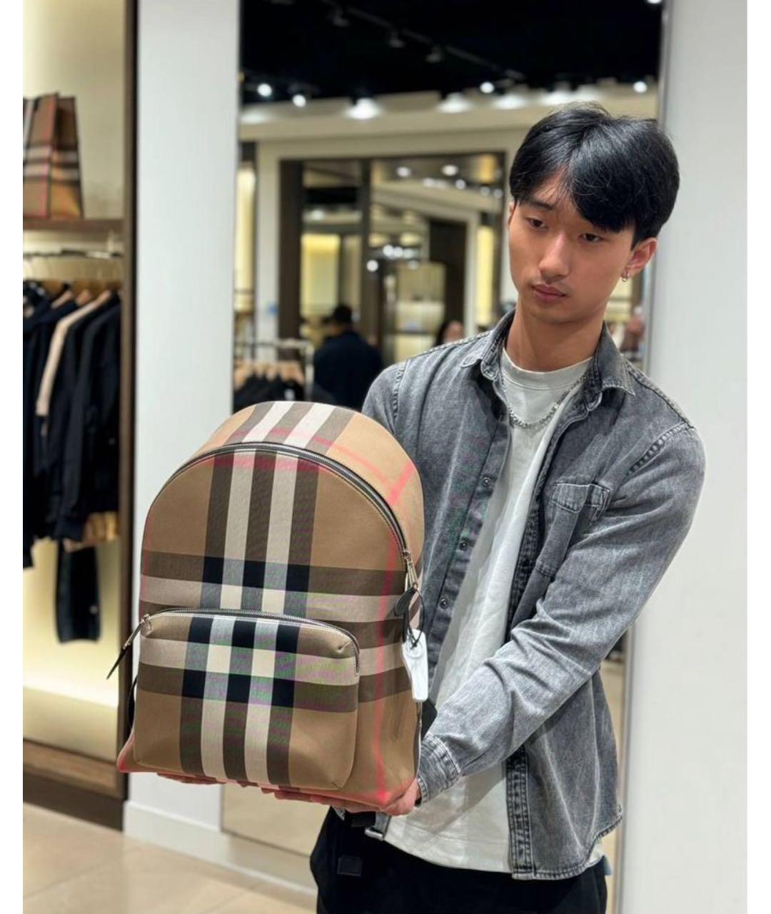 BURBERRY Коричневый кожаный рюкзак, фото 3