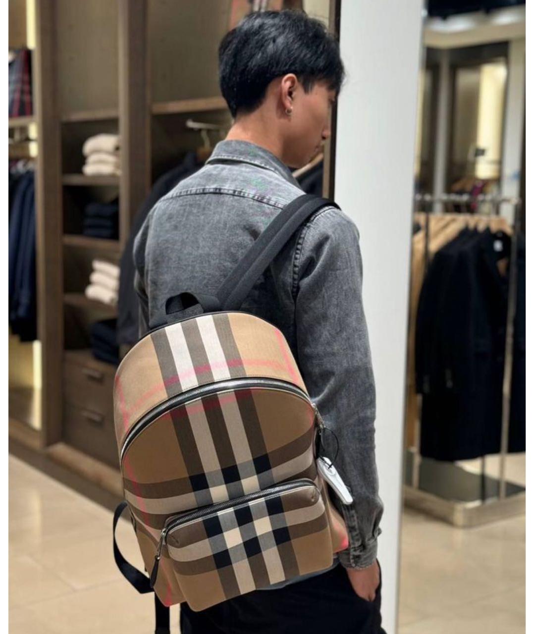 BURBERRY Коричневый кожаный рюкзак, фото 4