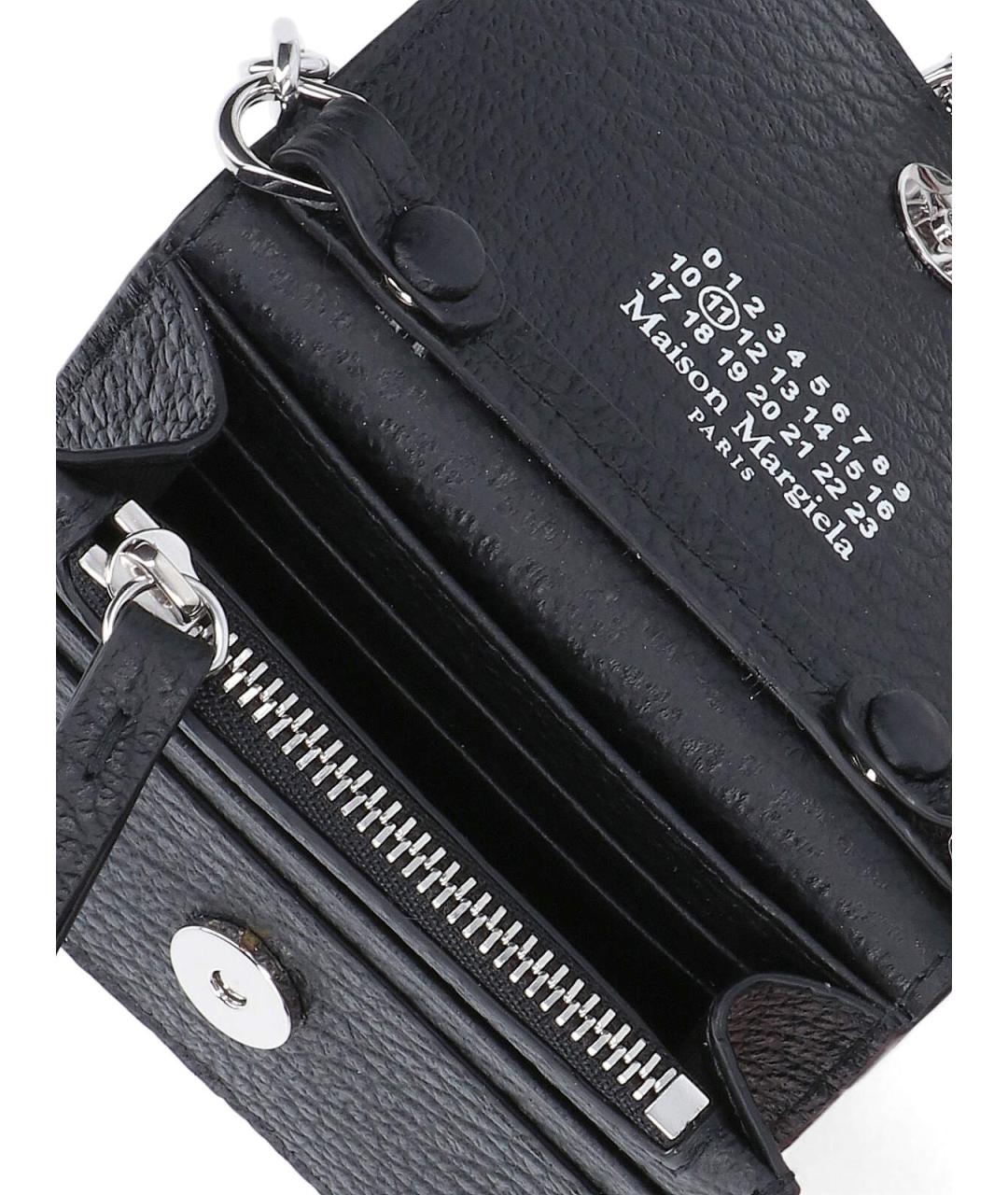 MAISON MARGIELA Черный кожаный кошелек, фото 4