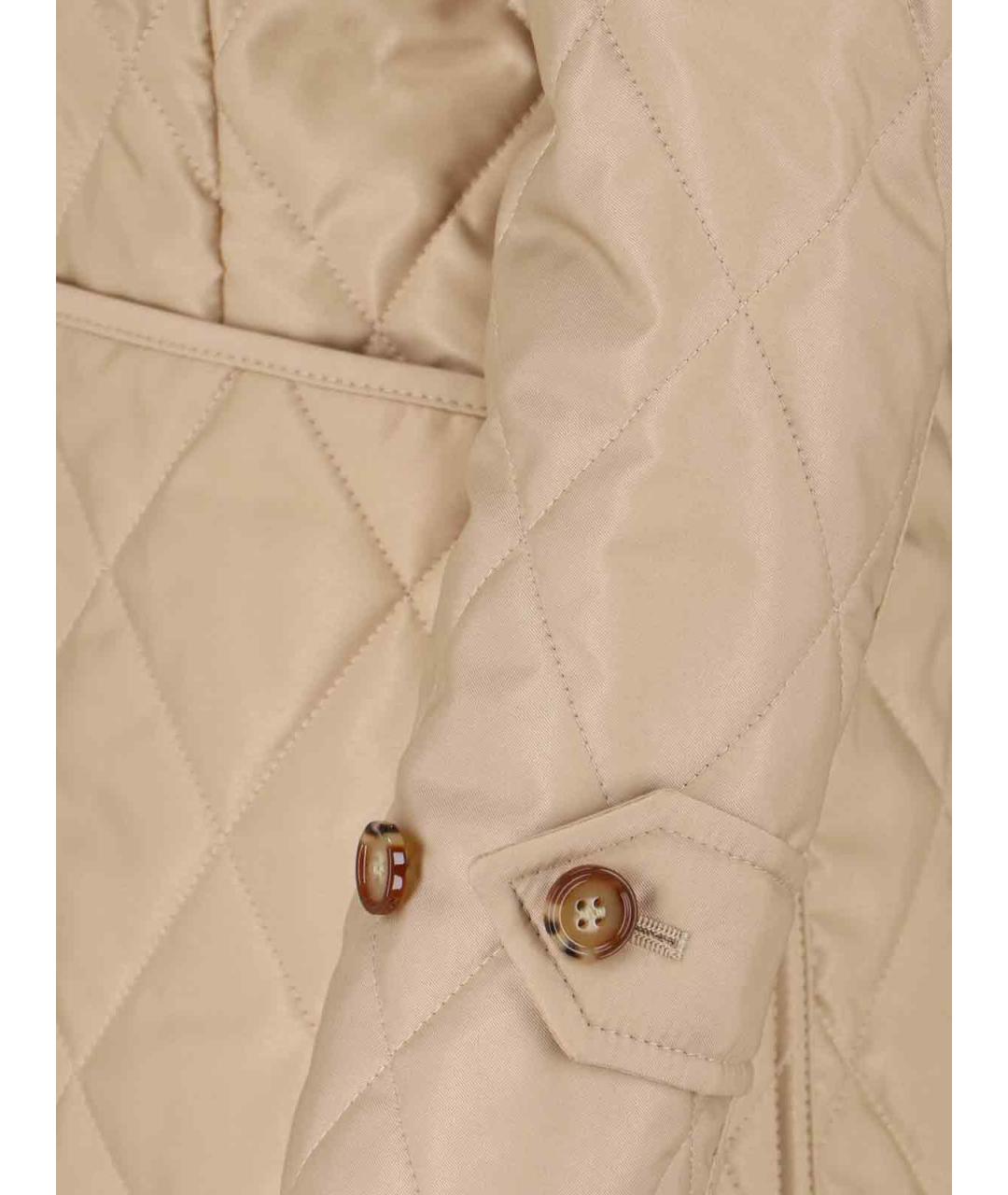 BURBERRY Бежевая полиэстеровая куртка, фото 4