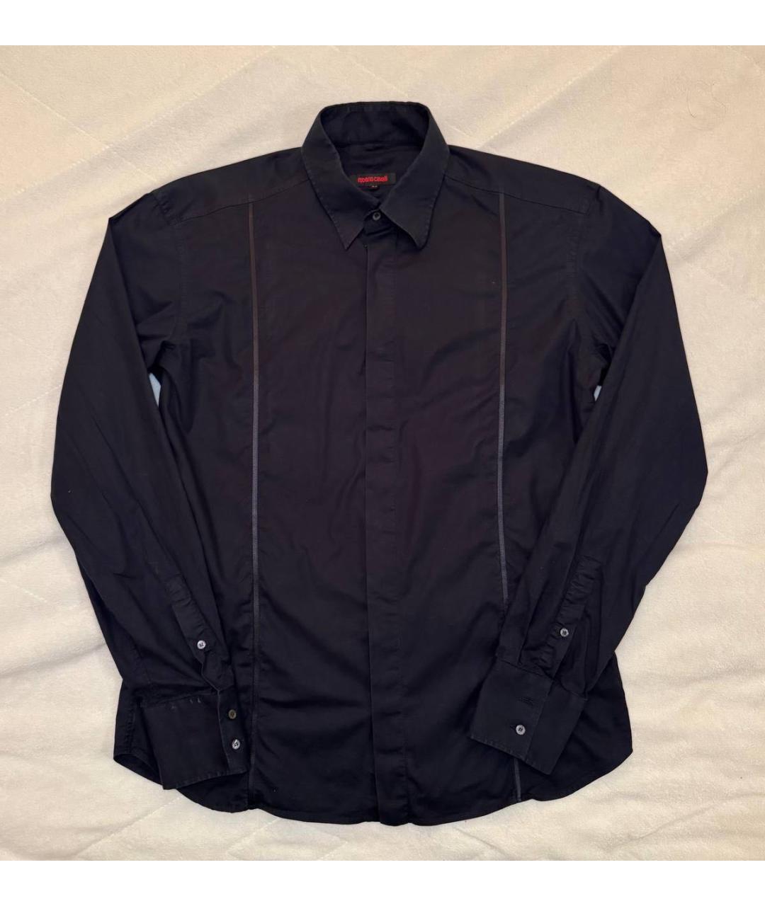 ROBERTO CAVALLI Черная хлопковая рубашка, фото 2