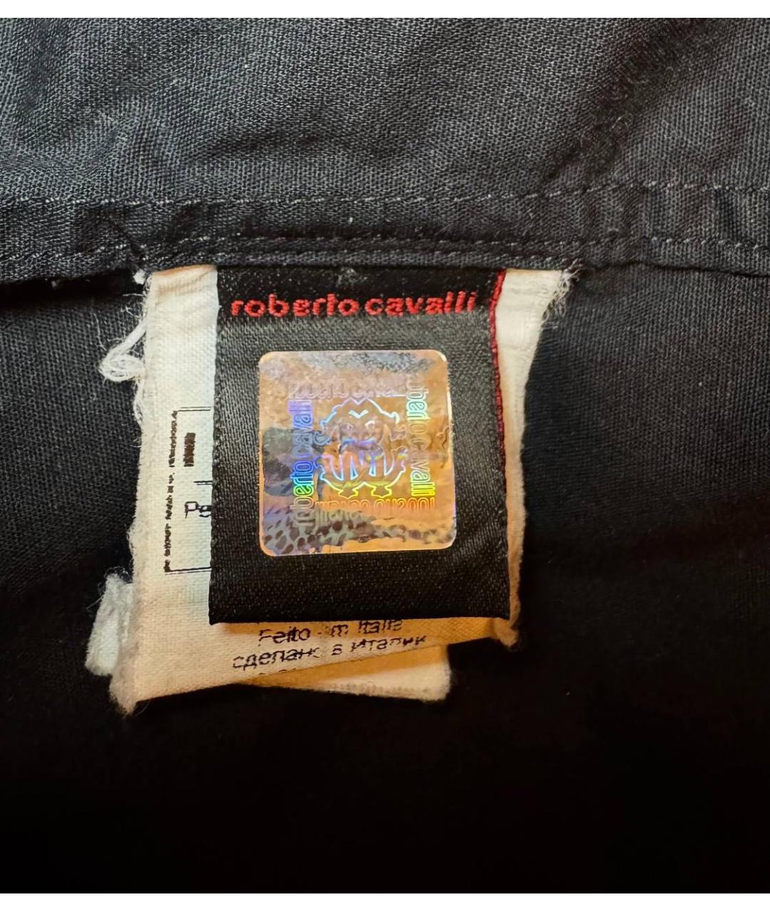 ROBERTO CAVALLI Черная хлопковая рубашка, фото 5