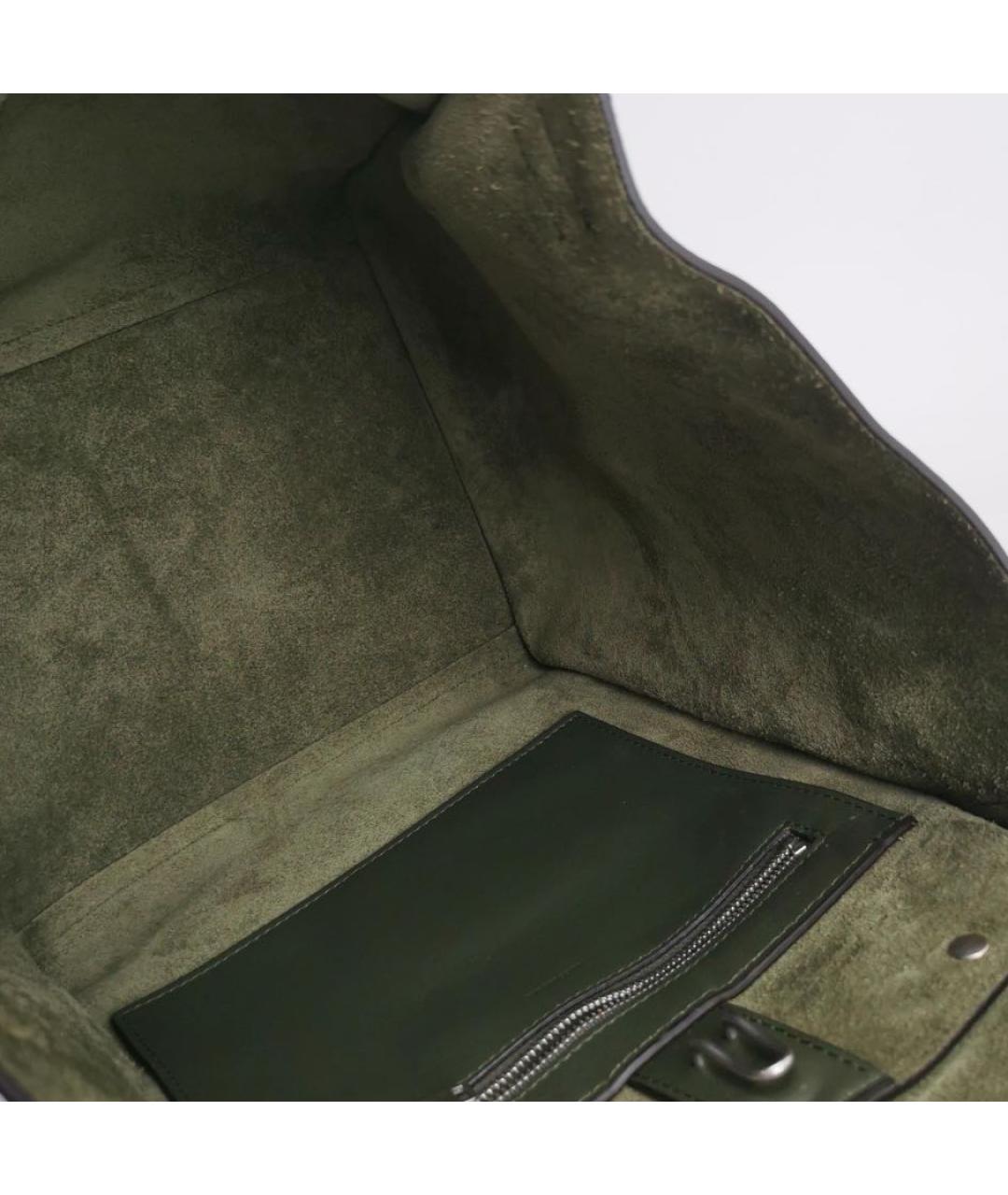 CELINE Хаки кожаная сумка тоут, фото 6